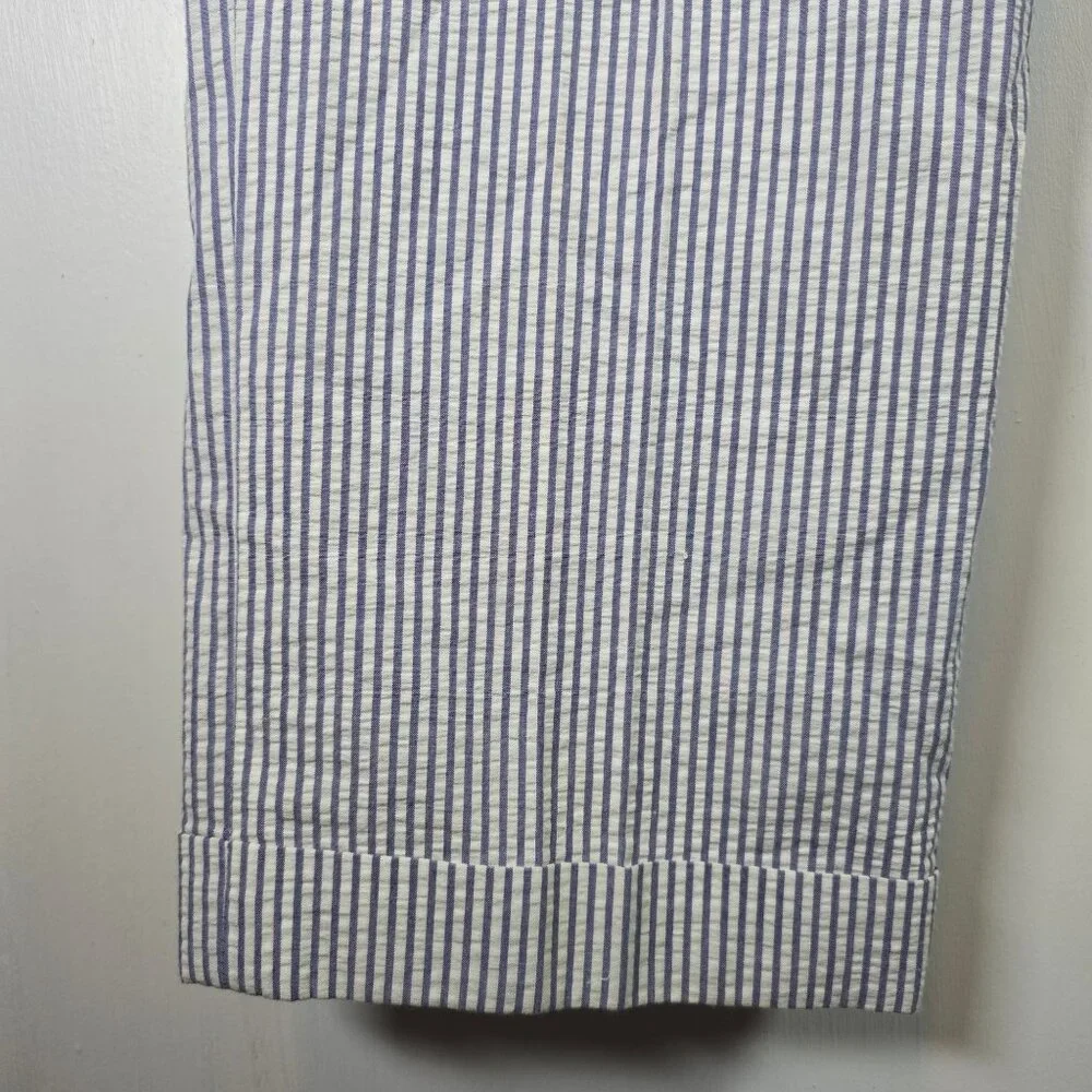 Haspel Astor Mens 100% Cotton Seersucker White & Blue Dress Pants Sz 32x30 - Picture 5 of 7